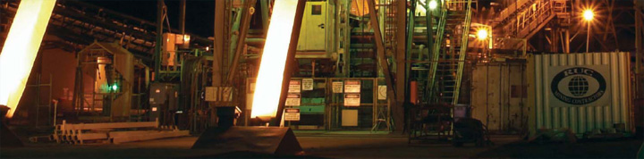 Night view of shaft head at Golden Grove mine, Western Australia